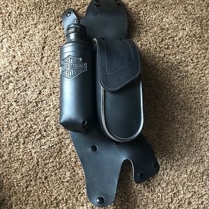 Snap on Leather Harley Davidson Water Bottle